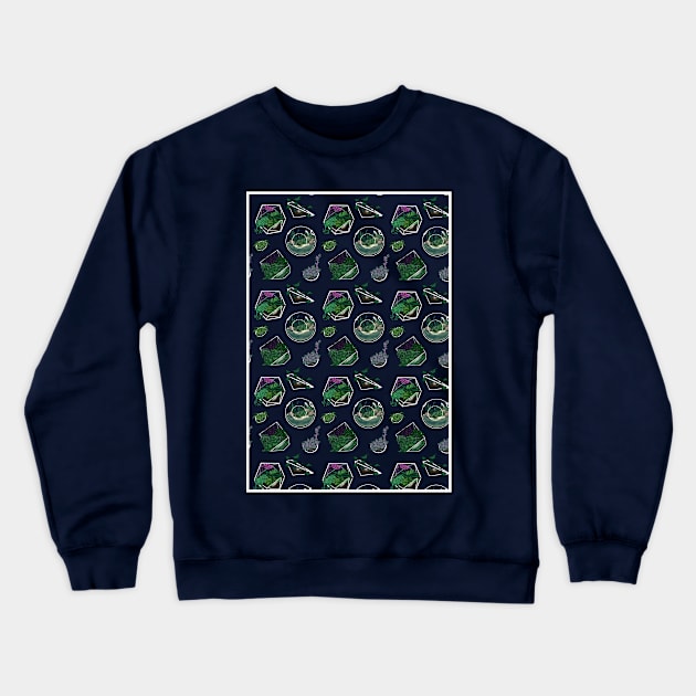 Terrariums Pattern Crewneck Sweatshirt by mcbenik